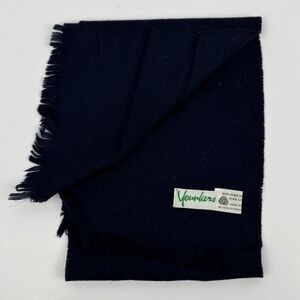 VTG Navy Blue Pure Wool Scarf Made in Scotland Younkers (9x26) Classic Preppy